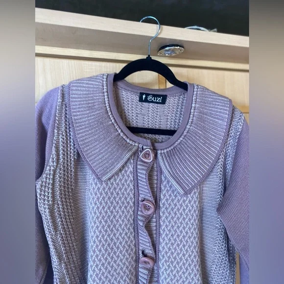 🌷Suzi Purple Ruffle Cardigan 3/$30 - Picture 3 of 6